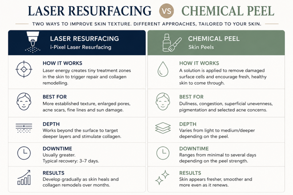 laser resurfacing vs chemical peel